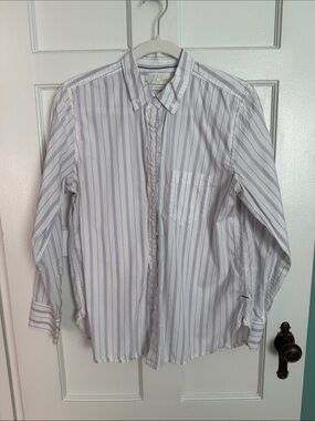 J. Crew women’s Button-Down Stripe Shirt in Light Blue & White